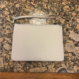 Lark &  Ives  vegan leather Cream Wristlet in great cond. gold hardware